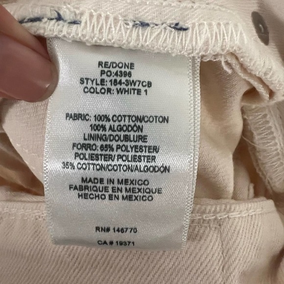 Re/done 70s Crop Boot $250 High Rise Jeans Vintage White Size 32 NWT - Picture 9 of 10